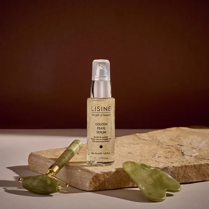 Lesine Golden Pearl Serum, Jade Roller